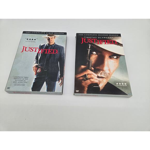 Justified TV Show Seasons 1 & 2 Complete Series DVD Lot Pre-Owned - Picture 1 of 2